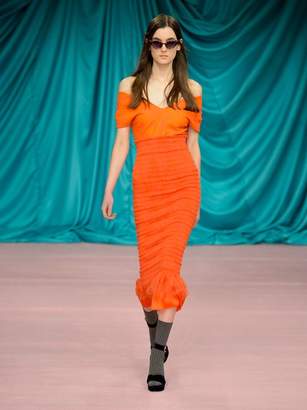 Emilio De La Morena Tamara Dionne Silk Blend Smocked Dress - Womens - Orange