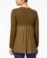 Thumbnail for your product : Style&Co. Style & Co High-Low Contrast Sweater, Created for Macy's