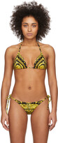Thumbnail for your product : Versace Underwear Black & Yellow Barocco Bikini Top