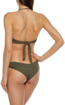 Thumbnail for your product : La Perla Sequin-embellished Pleated Low-rise Bikini Briefs
