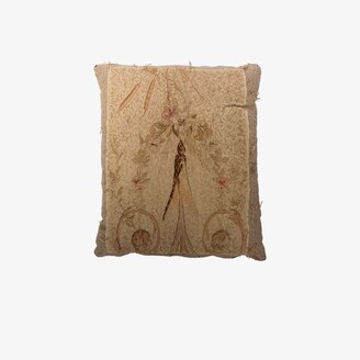 By Walid Neutral 19th Century French Tapestry Cushion Cover - Unisex - Linen/Flax