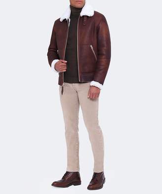 Schott Sheepskin Leather Bomber Jacket