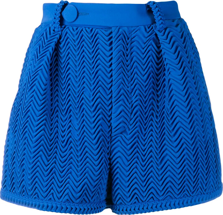 Marco De Vincenzo Pleated Wave Pattern Shorts