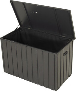 Taroo Clocks Outdoor Storage Box 120 Gallon Metal Deck Box Built-In A Oxford Fabric Storage Bag Lockable & Waterproof Outside Patio Storage Box For Cushions Pil