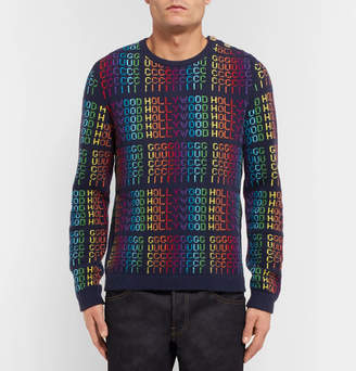 Gucci Jacquard Wool Sweater - Blue