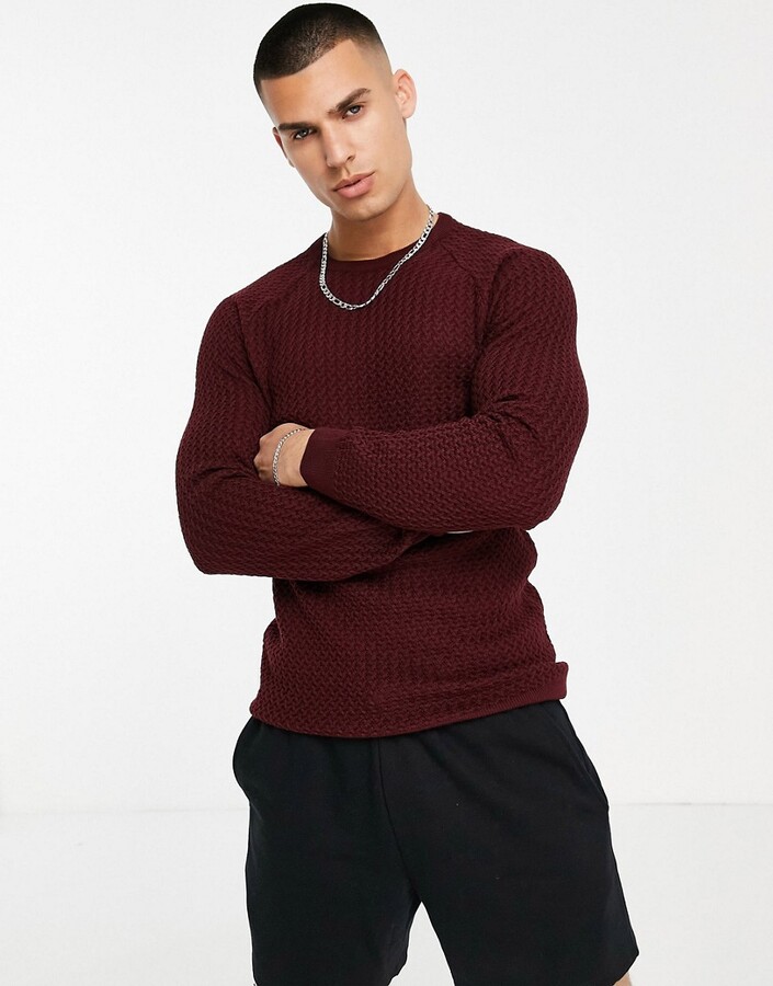 men's burgundy crew neck sweatshirt