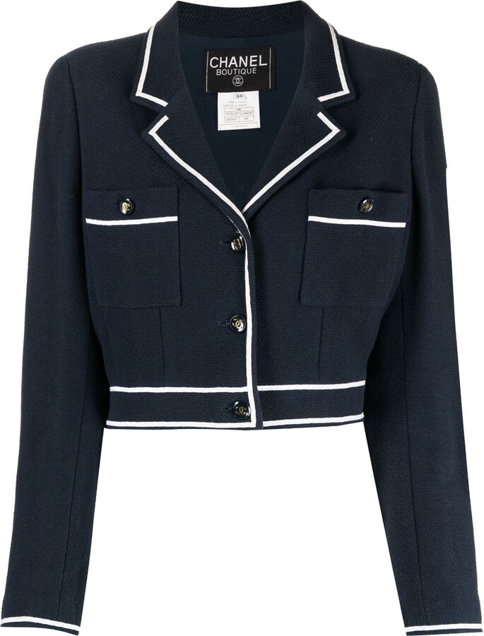 Chanel Pre Owned 1995 CC-button cropped jacket - ShopStyle
