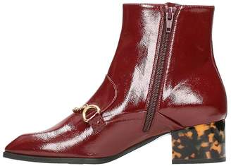 Stella McCartney Skite Borgundy Faux-leather Ankle Boots