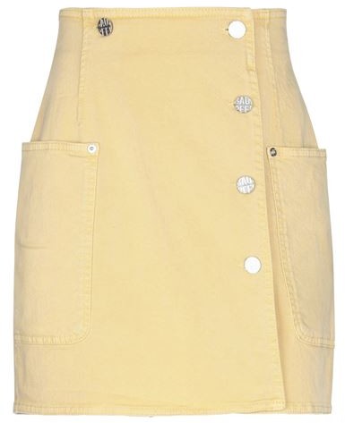 light yellow denim skirt