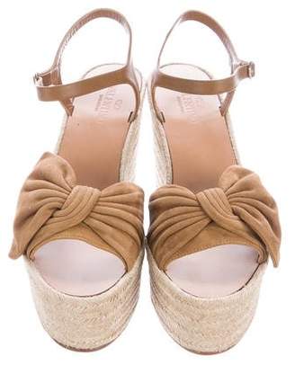 Valentino Bow-Accented Wedge Sandals