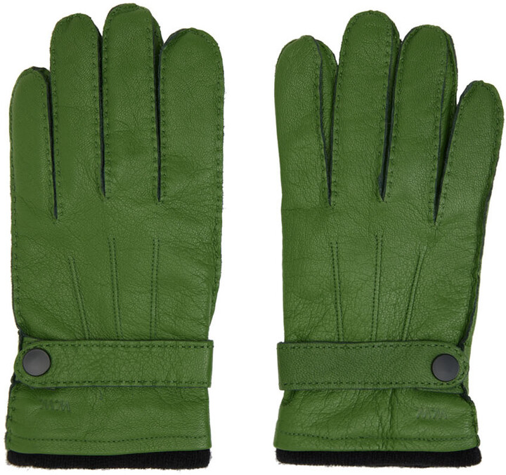 Mens Green Leather Gloves | Shop the world's largest collection of fashion  | ShopStyle