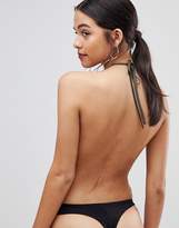 Thumbnail for your product : ASOS Design Lace Trim Body In Khaki