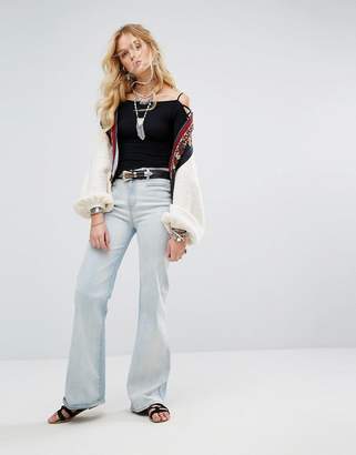 Free People Oversized Two Faced Embroidered Jacket