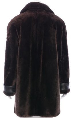 Christian Dior Leather-Accented Shearling Coat