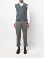 Thumbnail for your product : Thom Browne cable-stitch V-neck sleeveless vest