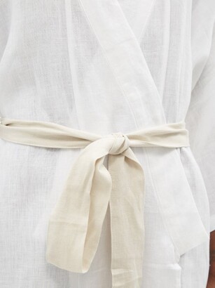 Deiji Studios 02 Belted Linen Robe - White