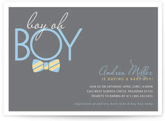 Minted Bow Tie Boy Oh Boy Baby Shower Invitations