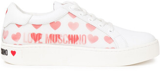 Love Moschino Logo-appliqued Leather And Printed Pvc Sneakers
