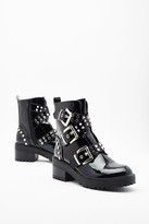 Thumbnail for your product : Nasty Gal Womens Stud Do You Good Faux Leather Biker Boots - Black - 4