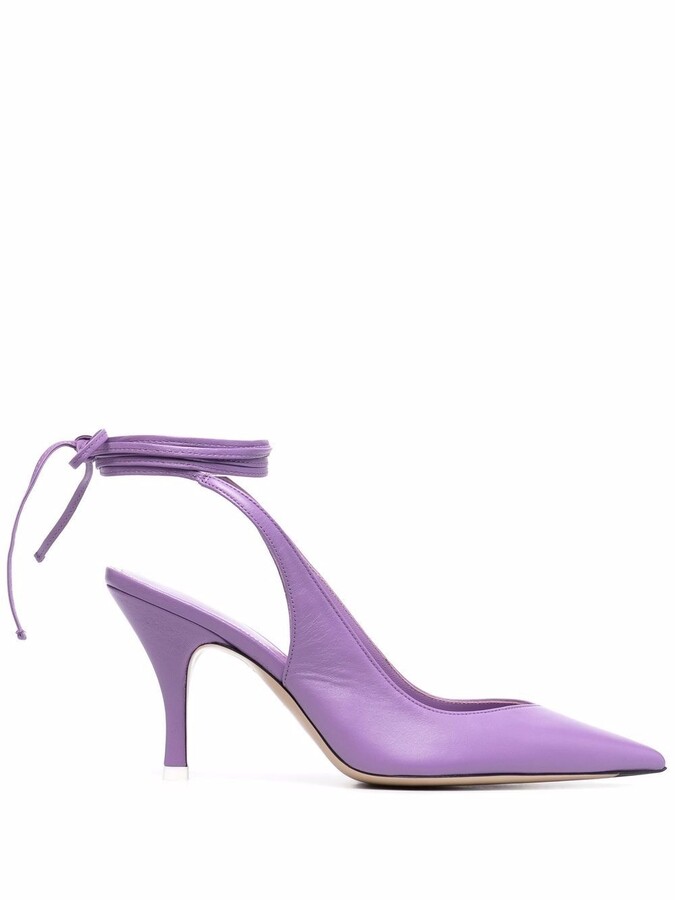 purple pointed heels