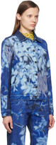 Thumbnail for your product : Paula Canovas Del Vas Blue Printed Denim Jacket