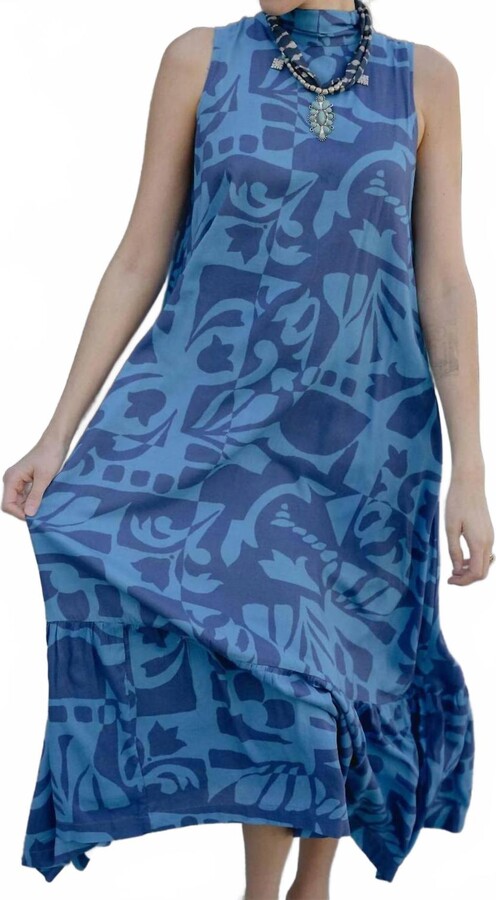 BRITON COURT Charlie Maxi Dress In Blue/turquoise