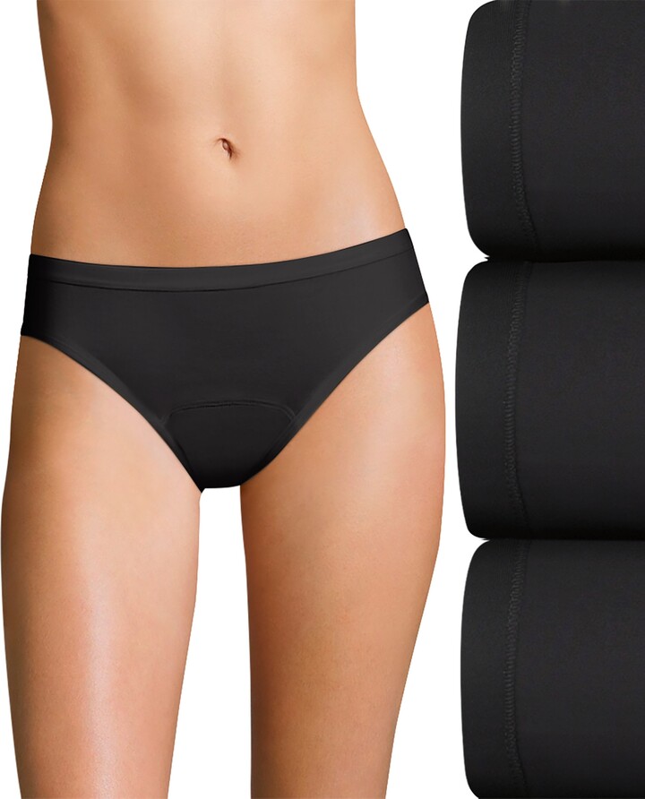 Hanes Women's 10pk Cotton Classic Bikini Underwear - Black : Target