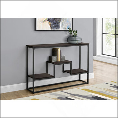 17 Stories Accent Table Console Entryway Narrow Sofa Living Room Bedroom Brown Laminate Black Metal Contemporary Modern