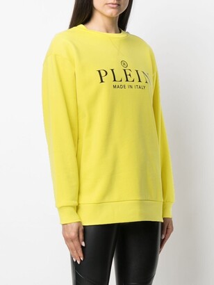 Philipp Plein Logo Print Cotton Sweatshirt