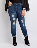 Thumbnail for your product : Charlotte Russe Plus Size Refuge Boyfriend Destroyed Jeans