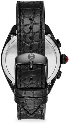Michele Leather-Strap Hybrid Smart Watch