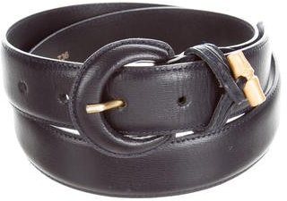 Longchamp Leather Buckle Belt