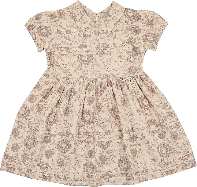 Manière Girls' Pleated Garden Short Sleeve Dress - Little Kid