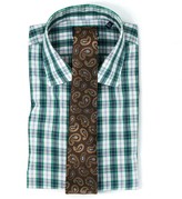 Thumbnail for your product : Tie Bar Dress Plaid Green Non-Iron Dress Shirt