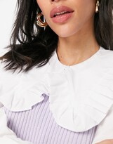 Thumbnail for your product : ASOS DESIGN collar with frill edge detail in white