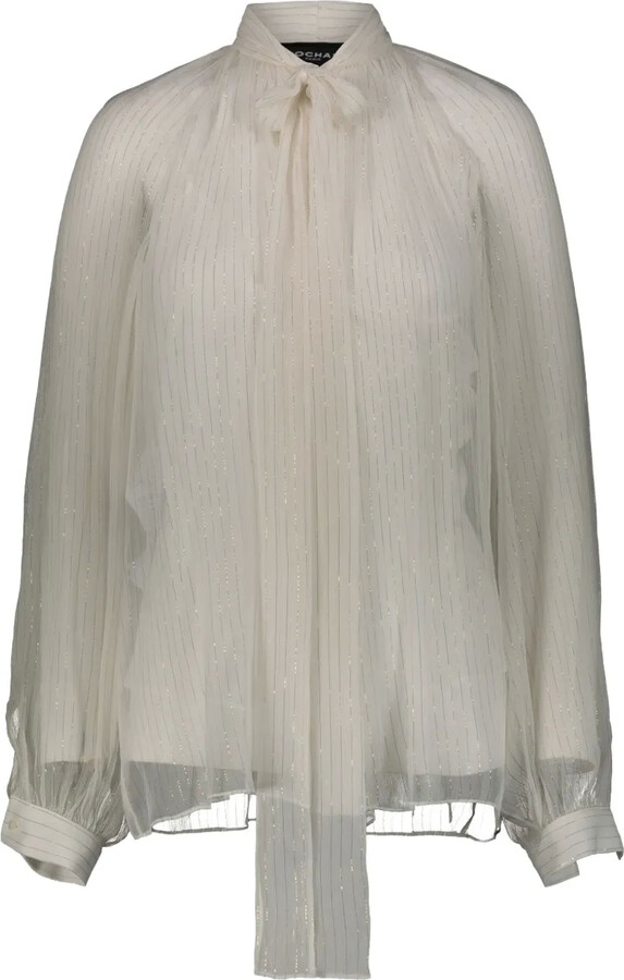 Rochas Striped Chiffon Shirt