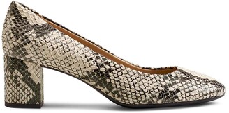 snakeskin pumps block heel