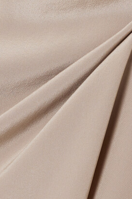 ENVELOPE1976 Country Convertible Draped Silk-crepe Mini Dress - Brown
