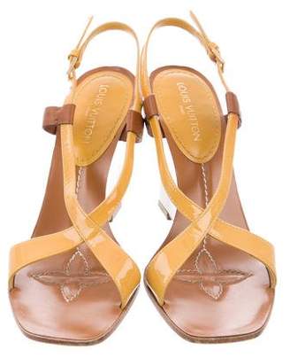 Louis Vuitton Patent Leather Wedge Sandals
