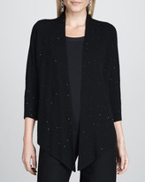 Thumbnail for your product : Eileen Fisher Beaded Drape-Front Cardigan