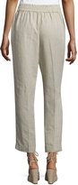 Thumbnail for your product : Eileen Fisher Organic Linen Straight-Leg Ankle Pants, Natural, Plus Size