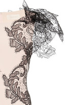 Thumbnail for your product : Marchesa Pale Coral Crepe Cocktail Dress With Floral Applique