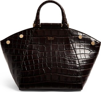 Max Mara Croc-Embossed Leather Anita Tote Bag - ShopStyle