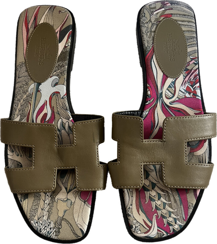 Hermes Oran leather sandal ShopStyle