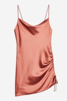 Thumbnail for your product : Topshop Rose Pink Ruched Mini Satin Slip Dress