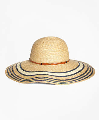 Brooks Brothers Striped Straw Sun Hat