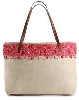 Thumbnail for your product : Sondra Roberts Linen Beaded Tote