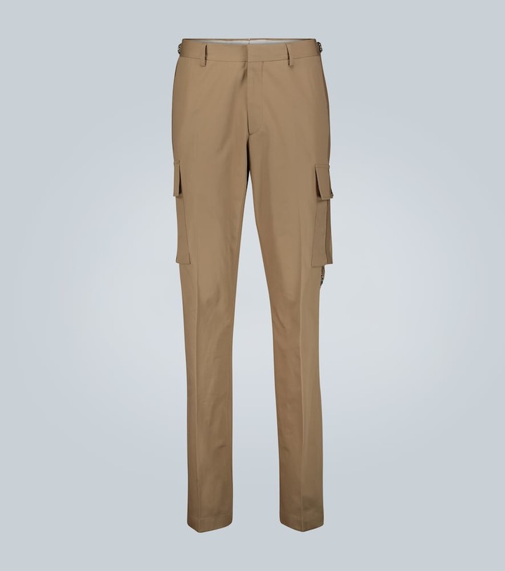 Burberry Canvas-trimmed cotton cargo pants - ShopStyle