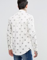 Thumbnail for your product : Farah Shirt With Repeat Circle Print In Slim Fit White