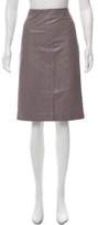 Thumbnail for your product : Valentino Leather Knee-Length Skirt